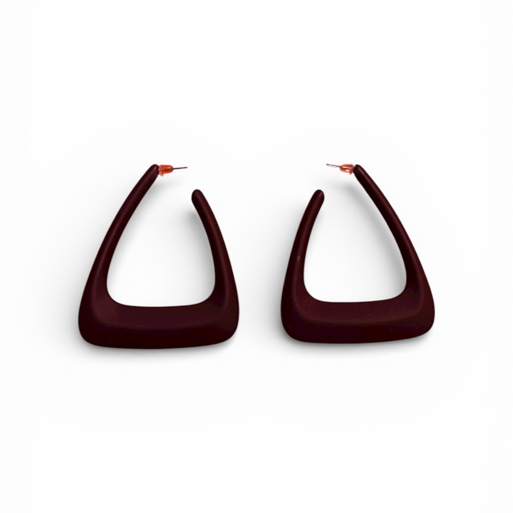 Burgundy Geometric Earrings